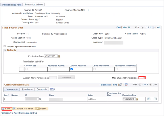 Max Student Permissions