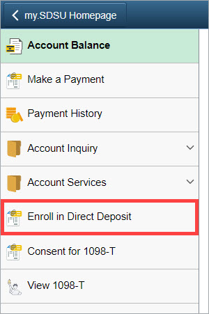 Enroll in Direct Deposit