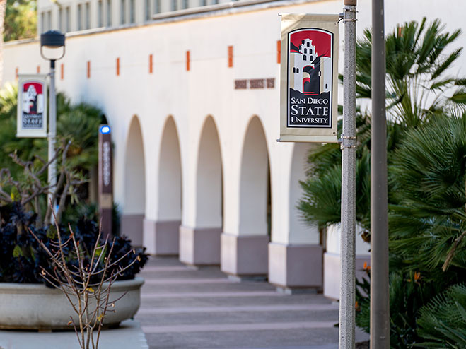 the front of the Student Services West building