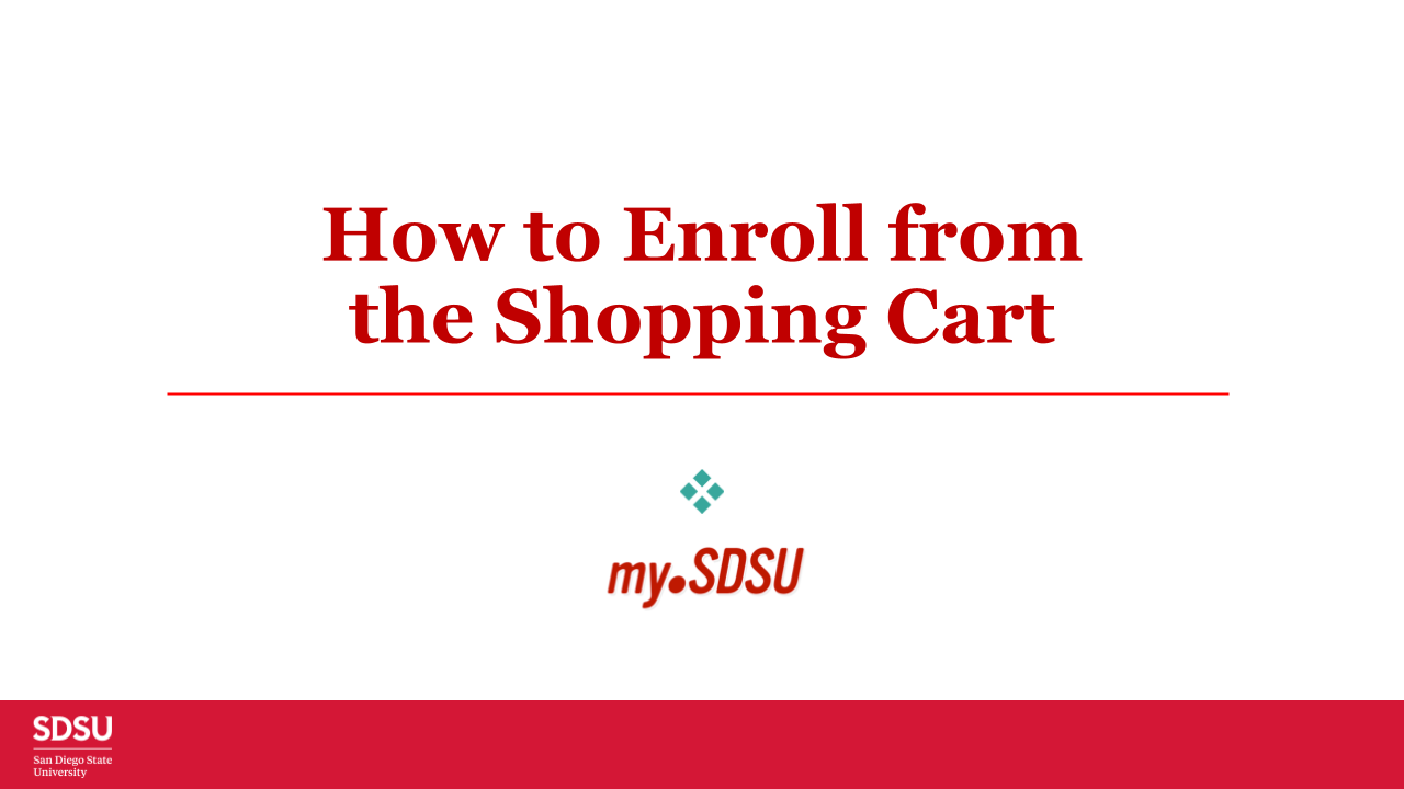How to Enroll from the Shopping Cart