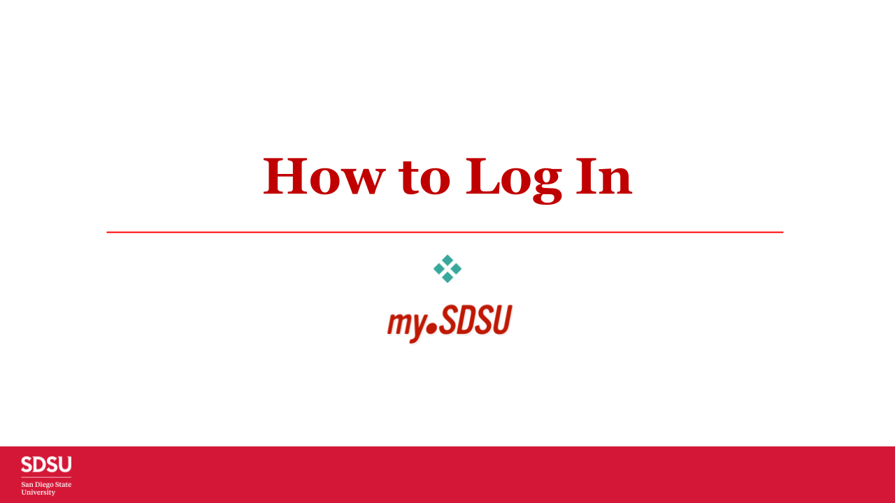 How to Log In to my.SDSU