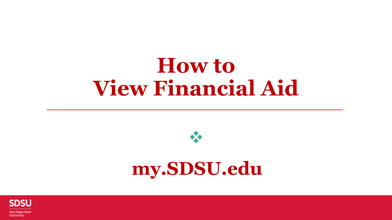 How Do I Accept My Financial Aid Award? my.SDSU