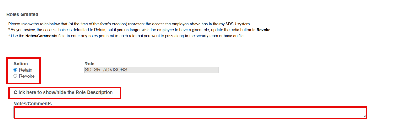 User Access Review - Roles Granted