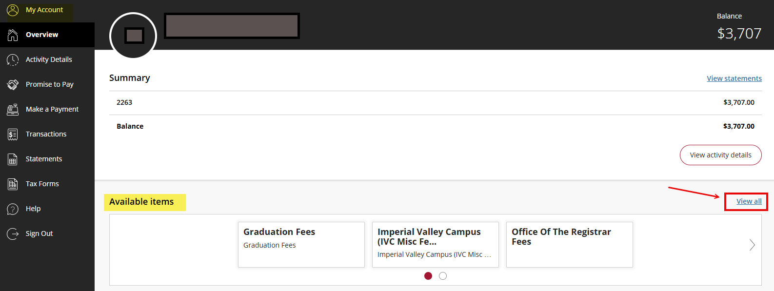 Accunt Summary View All