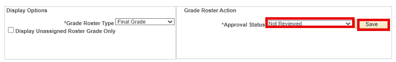 screen showing approval status 'Not Reviewed'