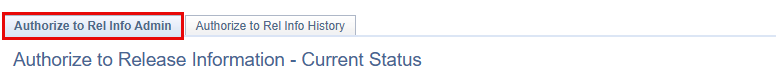 Authorize to Release Info Admin Tab