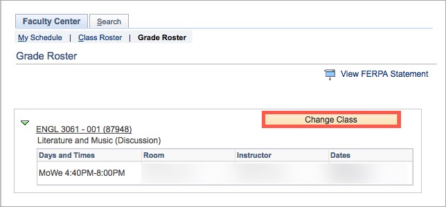 Change Class to return to faculty center 