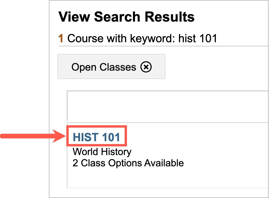 Class Search Link