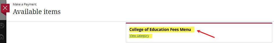 College of Education Fees link