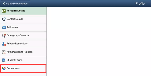 Dependent Information Form