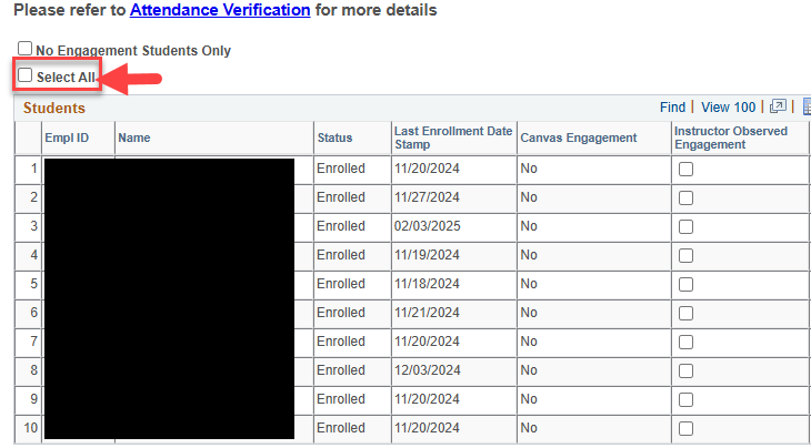 Select All Checkbox