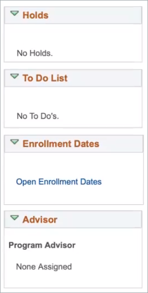 Holds, a To Do List, and Enrollment Dates