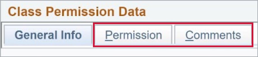 Permission tab and Comments tab