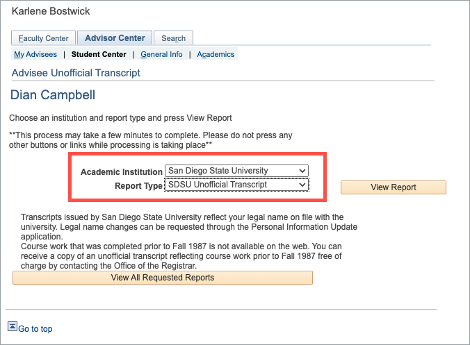 How Do I Access Unofficial Transcripts My SDSU