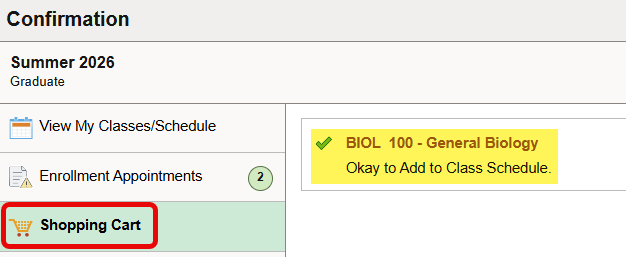 Validate - Course Accepted