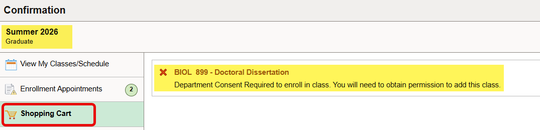 Validate - Course Denied