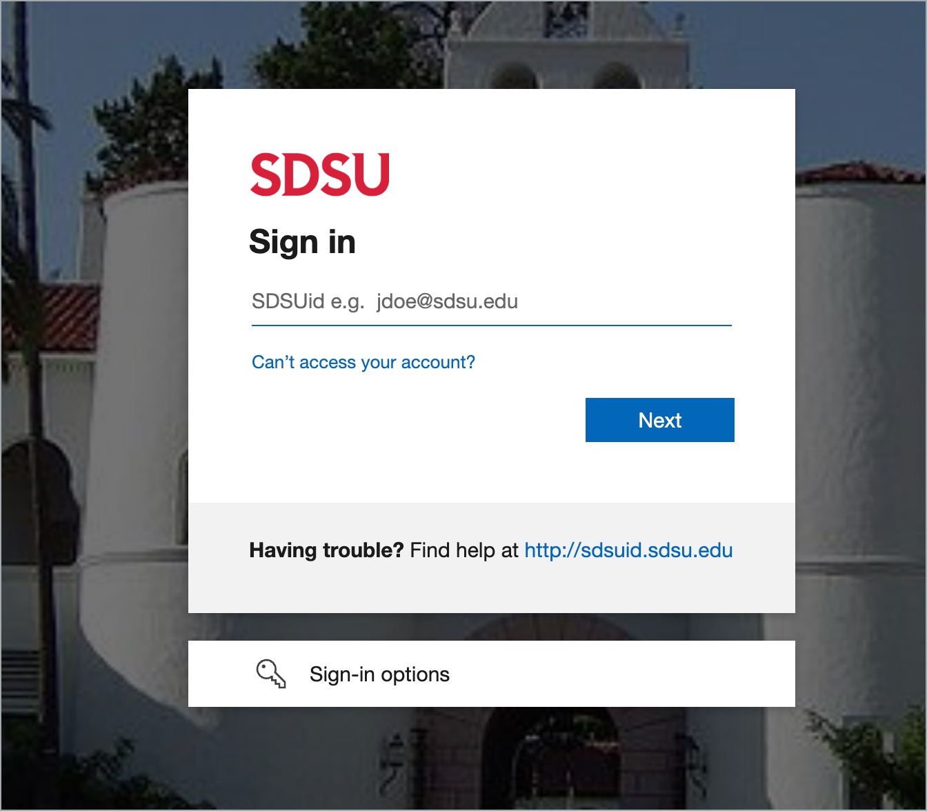 my.SDSU Sign in